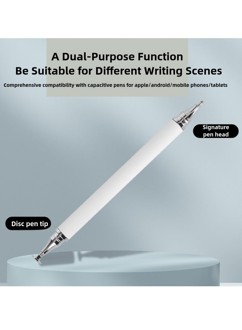 2 in 1 Universal Stylus Pen for Touch Screens Passive Stylus pen Compatible with iOS and Android devices iPad iPhone laptop Samsung phones and tablets for Drawing and Handwriting (White) - Image 2