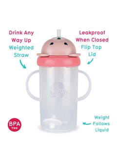 TUM TUM Large Tippy Up Cup With Weighted Straw, Series 3 - Pink  - Image 2