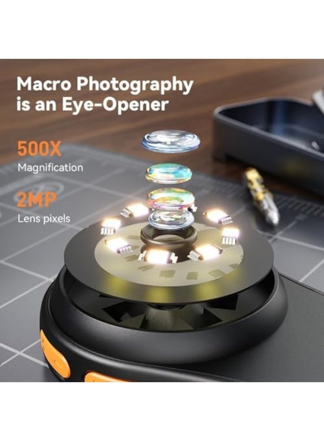 Generic Digital Microscope Fixed Focus, 500X 1920x1080P Portable Handheld Microscope Magnifying Glass, with 8 LED Lights, for XP 7 8 10 11 for OS X 11.0 (g3wd4fuia1-11) - Image 4