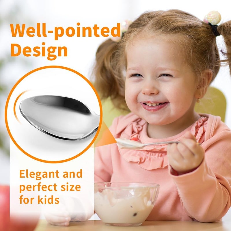 FUNNUO 4 Piece Stainless Steel Toddler Forks and Spoons with Smooth Rounded Edges | Self-Feeding Toddle Utensil Set for Babies 1+ Year Old | Dishwasher Safe Baby Silverware Set - Image 4