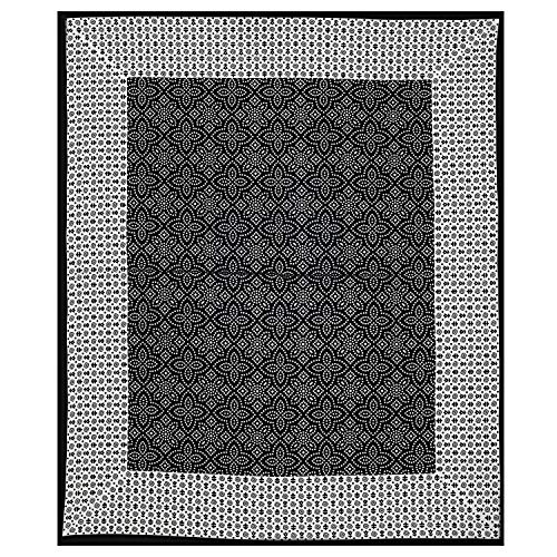 PURE COMFORT 100% Cotton Jaipuri Super King Size Double Bedsheet with 2 Pillow Covers, King, Black - Image 5