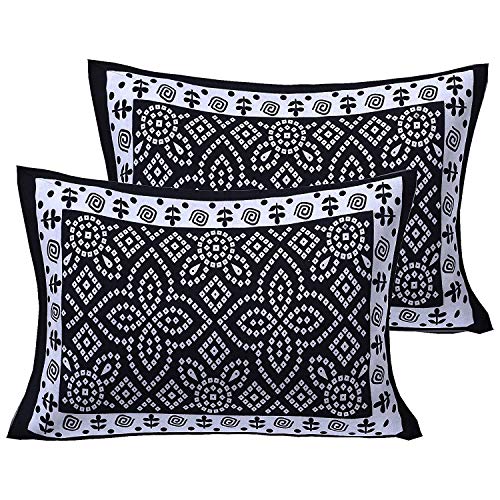PURE COMFORT 100% Cotton Jaipuri Super King Size Double Bedsheet with 2 Pillow Covers, King, Black - Image 4