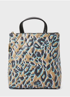 Quiltoe Quilted Leopard Print Backpack