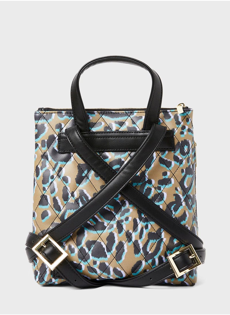 Ted Baker - Quiltoe Quilted Leopard Print Backpack - Image 1