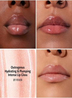 SEPHORA SEPHORA COLLECTION Outrageous Plump Intense Hydrating Lip Gloss – 01 Fever (Crystal Clear with Iridescent Gold Shimmer) – High-Shine, Plumping Effect – 6mL  - Image 2