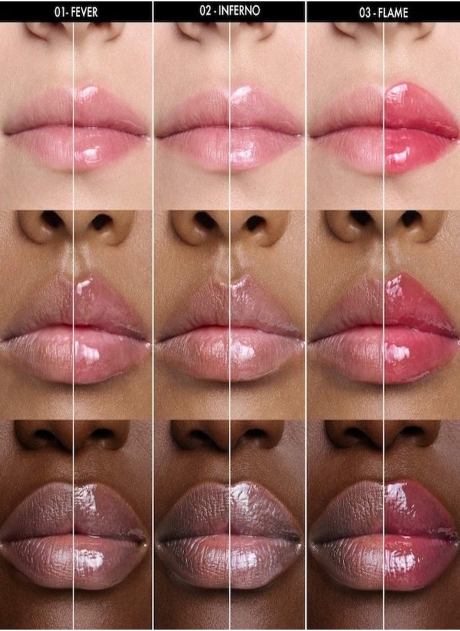 SEPHORA - SEPHORA COLLECTION Outrageous Plump Intense Hydrating Lip Gloss – 01 Fever (Crystal Clear with Iridescent Gold Shimmer) – High-Shine, Plumping Effect – 6mL - Image 1