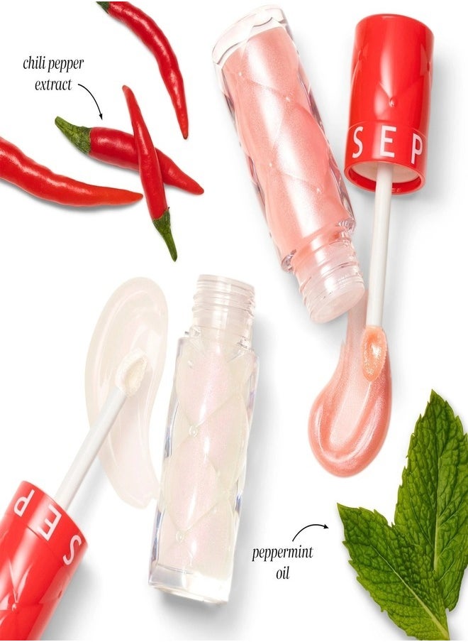 SEPHORA - SEPHORA COLLECTION Outrageous Plump Intense Hydrating Lip Gloss – 01 Fever (Crystal Clear with Iridescent Gold Shimmer) – High-Shine, Plumping Effect – 6mL - Image 1