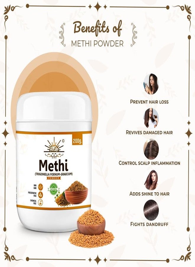 ANSH Fenugreek Seed Powder for Hair Growth - 200 Grams | Methi Powder For Deep Conditioning Hair Mask - Image 5