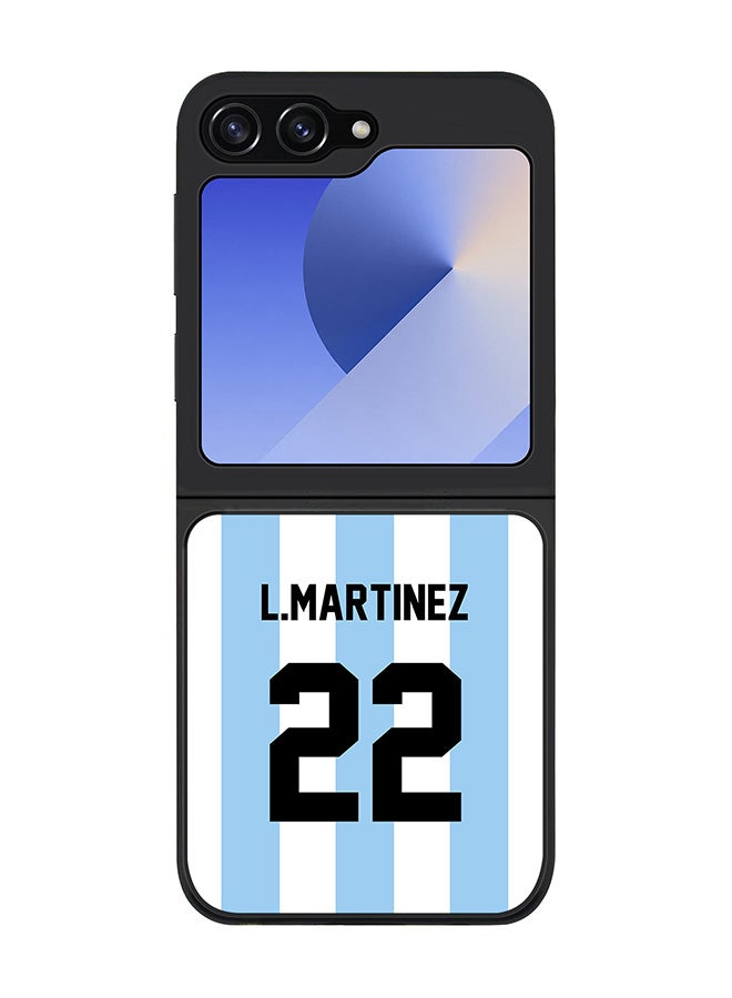 Stylizedd Rugged Black edge case for Samsung Galaxy Z Flip7 FE, Slim fit Case Flexible TPU Gel Thin Cover - Football Team - Argentina, Player Name - L.Martinez - Image 1