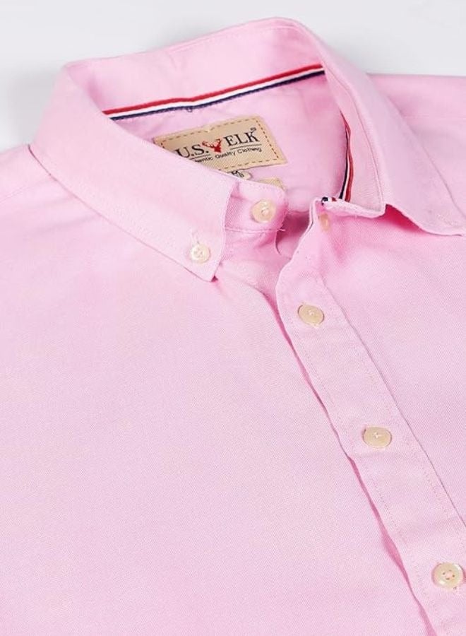 U.S. ELK Men's Button Down Shirt | Casual Slim Fit Shirt | Long Sleeve Oxford Shirts For Men | Smart Fit Cuff  - Image 4
