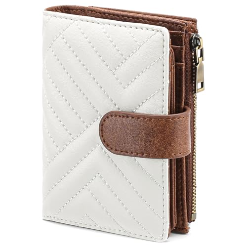GAEKEAO Small Wallets for Women Leather RFID Blocking Bifold Zipper Pocket Wallet Card Case Purse with ID Window - Image 1