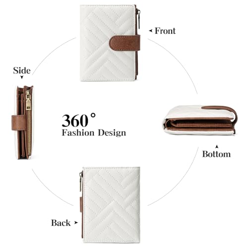 GAEKEAO Small Wallets for Women Leather RFID Blocking Bifold Zipper Pocket Wallet Card Case Purse with ID Window - Image 4
