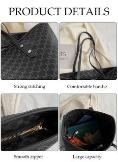 Generic Women's Shoulder Tote Bag Faux Leather Handbag for Women Large Capacity Messenger Fashionable Travel Shoulder Bag for Ladies Girls College Students  - Image 5
