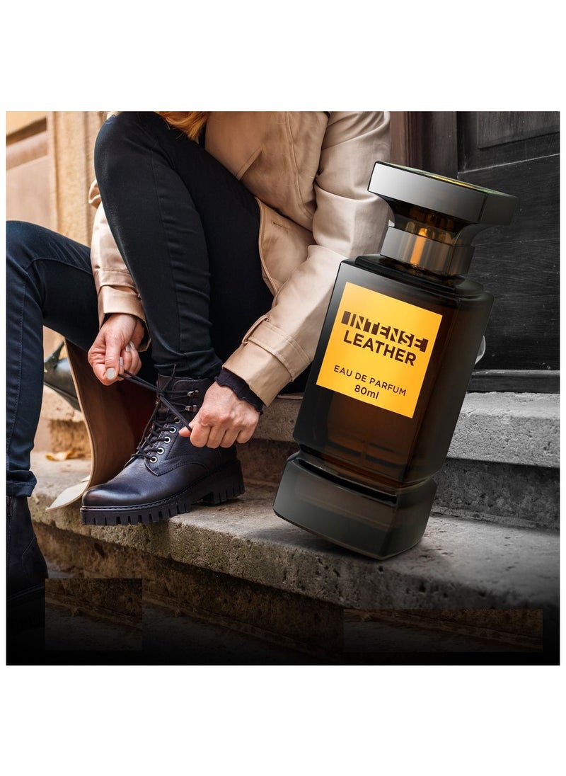 ESSENCIA DE FLORES - Intense Leather By Essencia De Flores, Eau De Parfum, Perfume For Men & Women, 80ml - Image 1