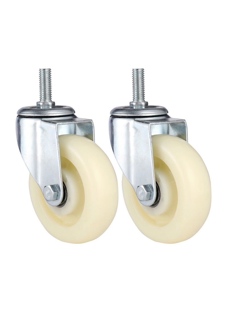BMB tools 2-Piece 75mm White PP Double Ball Bearing Caster - Swivel - Screw M12x30mm  - Image 1