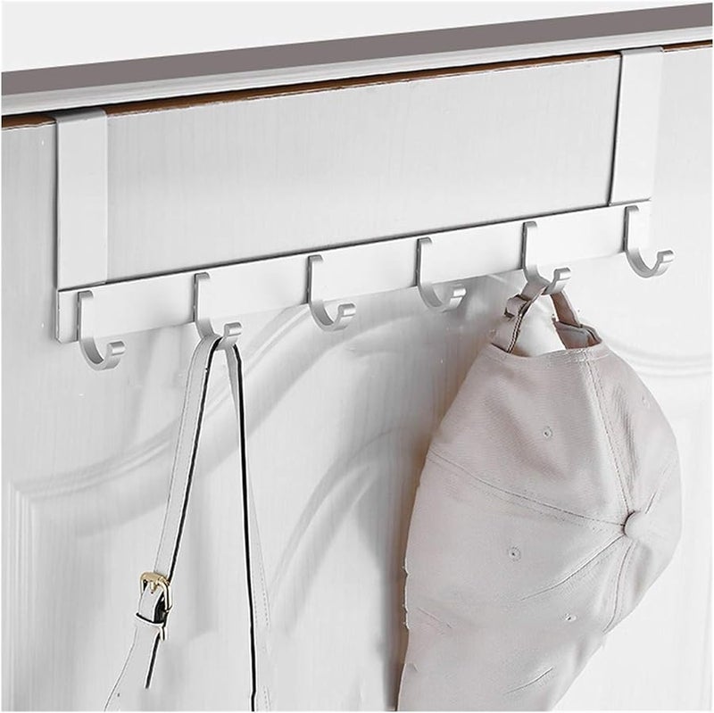 Silver Door Hooks Wall Mounted Coat Towel Rack Organizer For Bathroom Bedroom Storage - Image 2