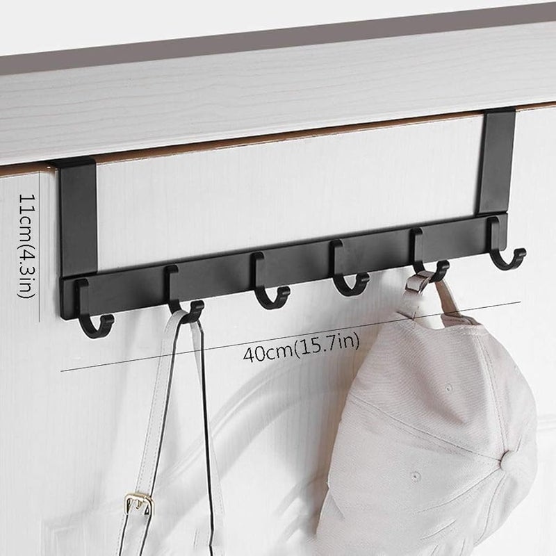 Silver Door Hooks Wall Mounted Coat Towel Rack Organizer For Bathroom Bedroom Storage - Image 3