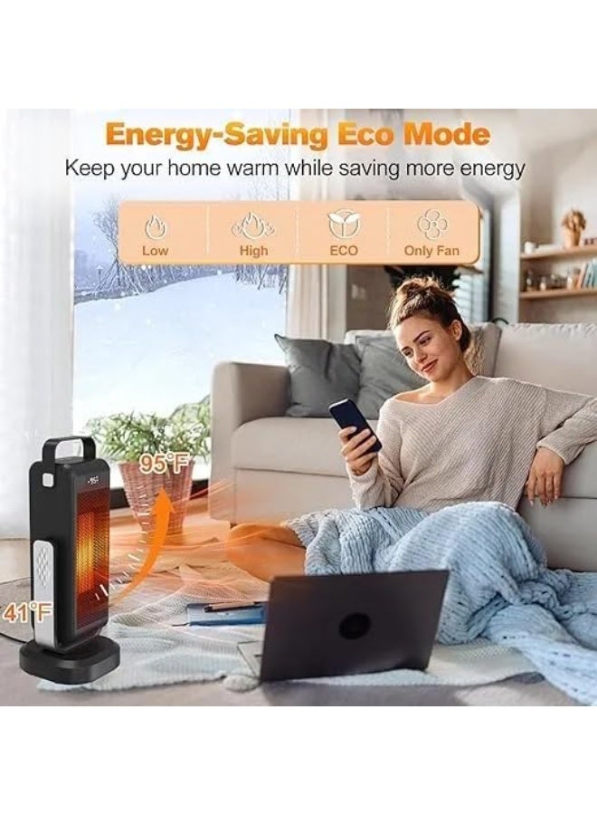 7MD سخان كهربائي محمول PTC شتوي، سخان غرفة سريع التسخين مع ترموستات قابل للتعديل، سخان موفر للطاقة للمكتب المنزلي وغرفة النوم، تحكم عن بعد، حماية من السخونة الزائدة - Image 4