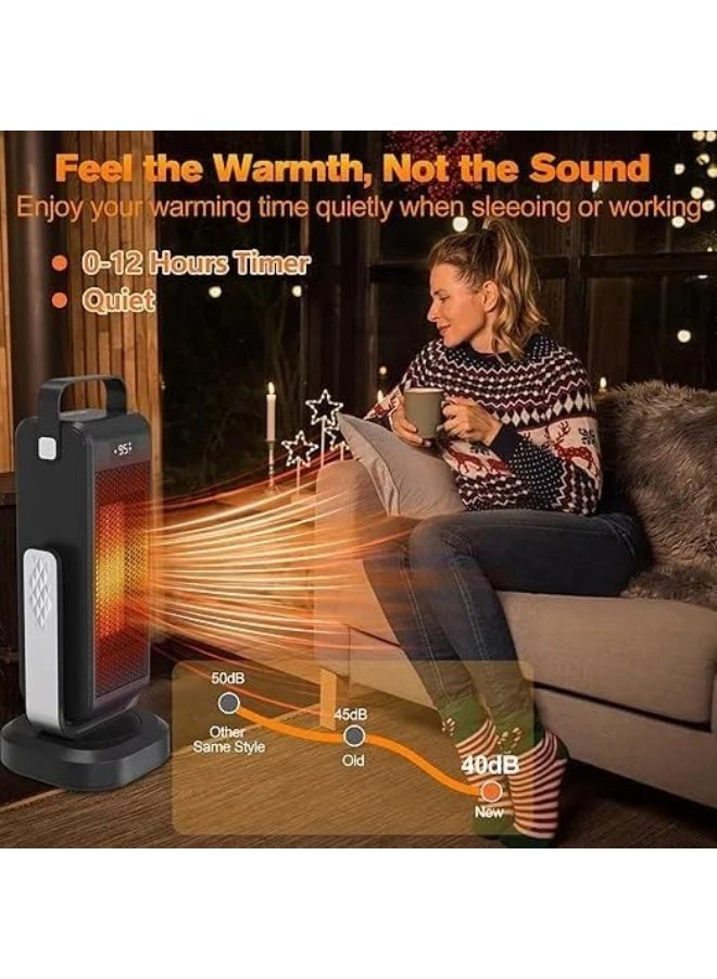 7MD سخان كهربائي محمول PTC شتوي، سخان غرفة سريع التسخين مع ترموستات قابل للتعديل، سخان موفر للطاقة للمكتب المنزلي وغرفة النوم، تحكم عن بعد، حماية من السخونة الزائدة - Image 3