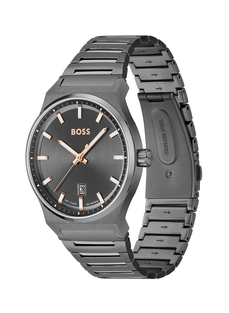 HUGO BOSS Men's Analog Round Shape Stainless Steel Wrist Watch 1514078 - 41 Mm - Image 1