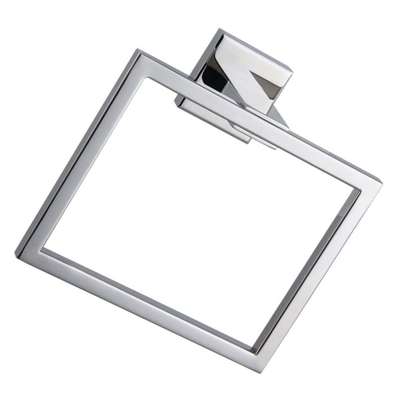 Stainless Steel Square Towel Ring Wall Mounted Holder Mirror Finish Bathroom Kitchen - Image 2