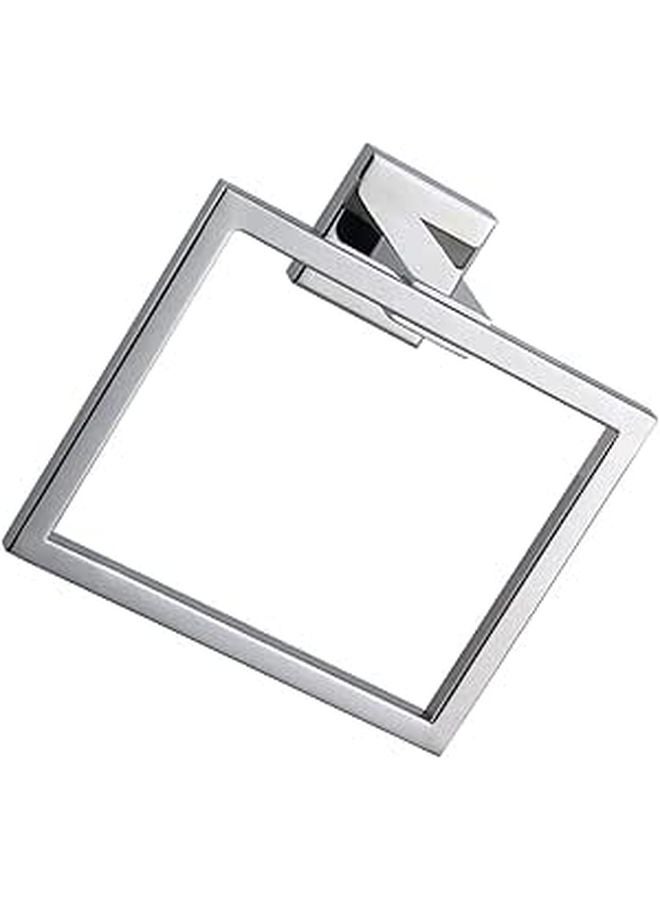 Stainless Steel Square Towel Ring Wall Mounted Holder Mirror Finish Bathroom Kitchen - Image 1