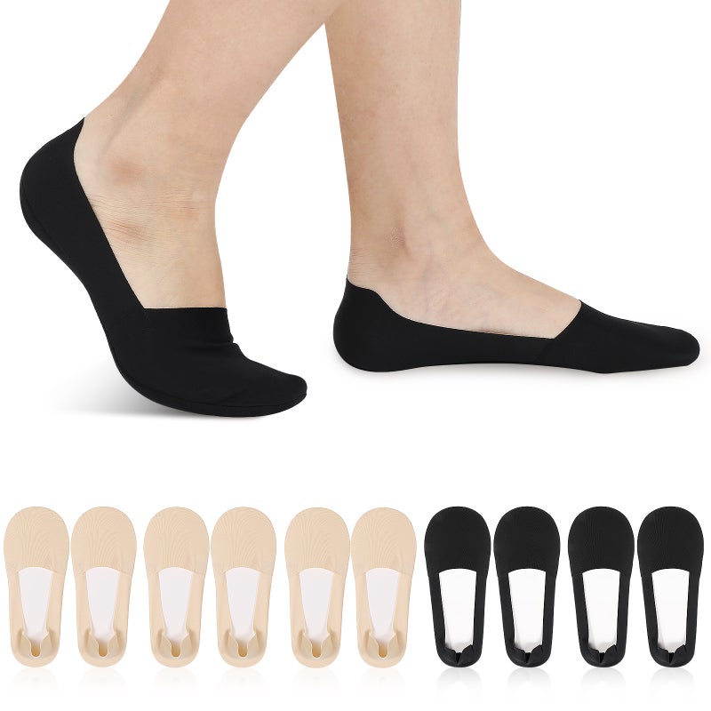 No Show Socks with Nonslip Heel Grips, Breathable Cotton, Low Cut Design for Sports - Image 1