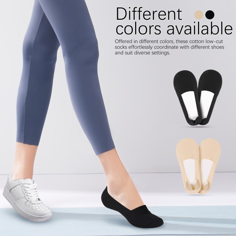 No Show Socks with Nonslip Heel Grips, Breathable Cotton, Low Cut Design for Sports - Image 3