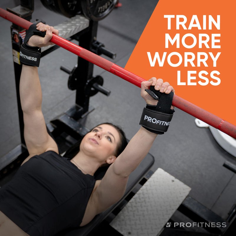 ProFitness Weight Lifting Straps - Wrist Straps for Weightlifting - Padded Workout Wrist Wraps for Men | Lifting Straps Gym as Workout Straps for Men - Weightlifting Wrist Straps (Black/White) - Image 3