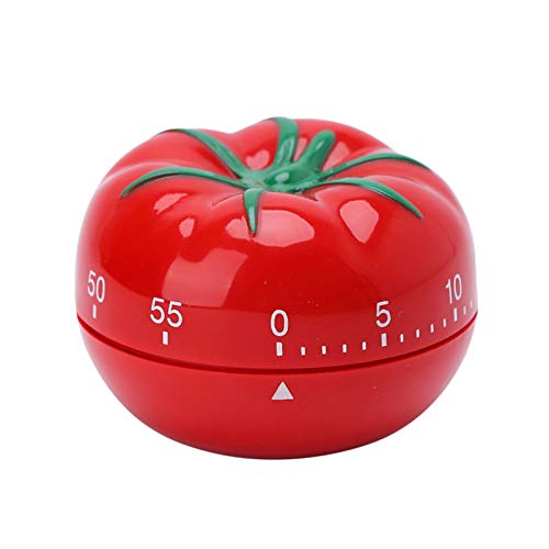 Fevoila Cute Tomato Shape Kitchen Timer Kitchen Craft Mechanical Wind Up 60 Minutes Timer 360 Degree Rotating Timer Kitchen Cooking Timer Red - Image 1