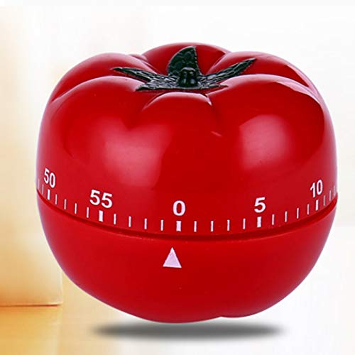 Fevoila Cute Tomato Shape Kitchen Timer Kitchen Craft Mechanical Wind Up 60 Minutes Timer 360 Degree Rotating Timer Kitchen Cooking Timer Red - Image 3