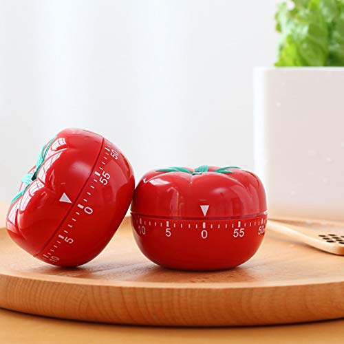 Fevoila Cute Tomato Shape Kitchen Timer Kitchen Craft Mechanical Wind Up 60 Minutes Timer 360 Degree Rotating Timer Kitchen Cooking Timer Red - Image 5