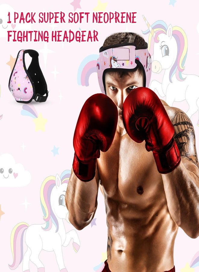 Tellegloww Wrestling Headgear for Kids Youth Soft Grappling Headgear Adjustable Wrestling Ear Guard for Adults(Pink,Unicorn Style) - Image 2