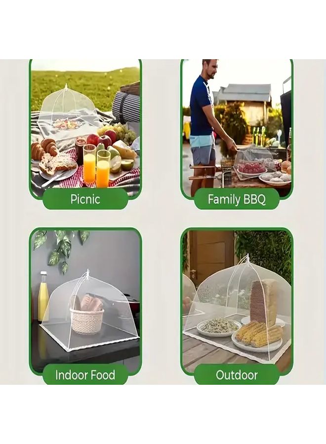 Pop Up Mesh Food Cover Tent White Insect Protection Picnic BBQ Outdoor Dining Washable Foldable - Image 5