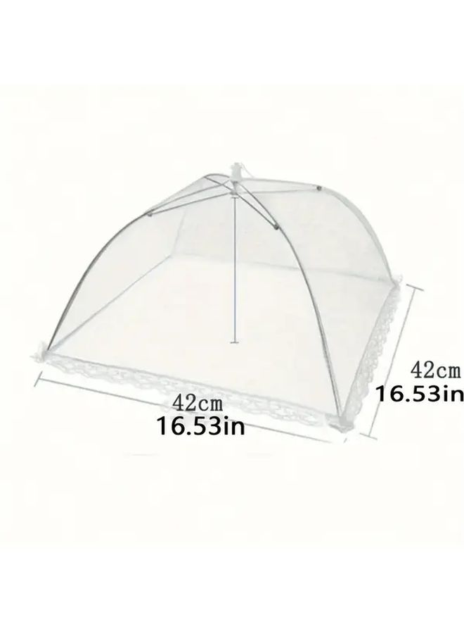 Pop Up Mesh Food Cover Tent White Insect Protection Picnic BBQ Outdoor Dining Washable Foldable - Image 3