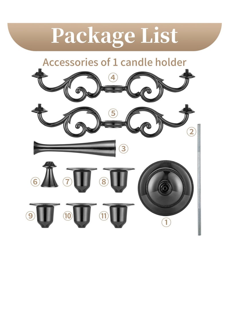 general 5 Arms Decorative Candle Holder For Wedding and Candlelight Dinner Black - Image 4