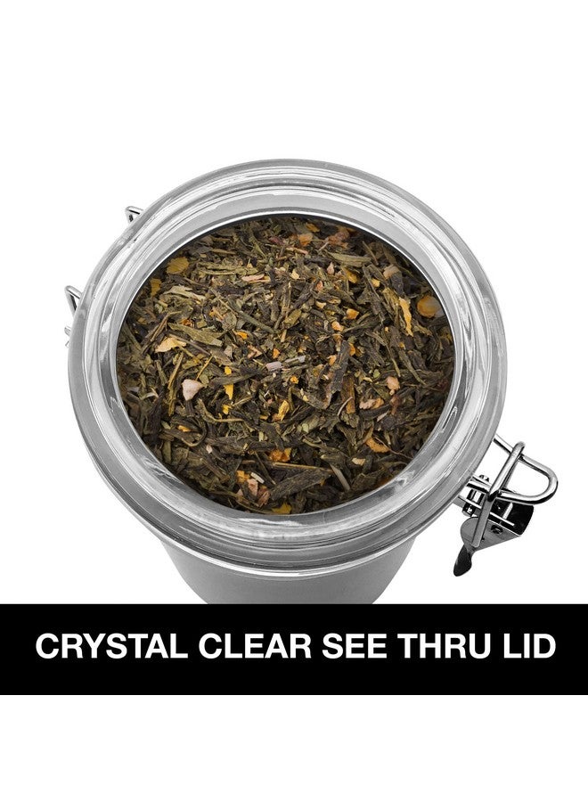 Oggi Stainless Steel Tea Canister 62 fl oz - Airtight Clamp Lid, Clear See-Thru Top - Ideal for Tea Bag, Loose Tea, Kitchen Storage, Pantry Storage. Large Size 5" x 7.5". - Image 4