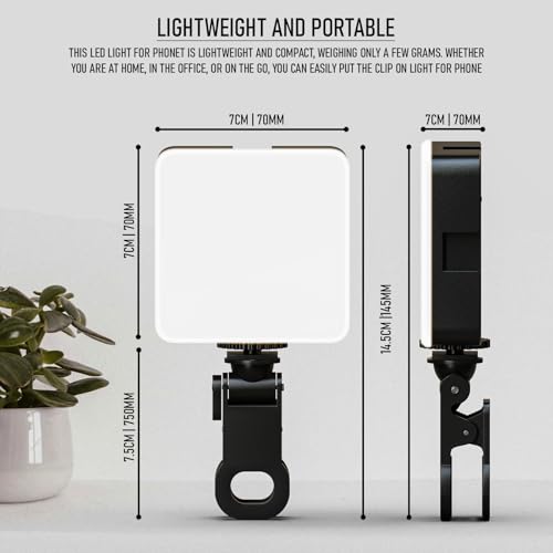 ls lapster Lapster Luma core LED Video Light for Video Shooting YouTube,Zoom Meeting, Photography Lighting with Clip Dimmable and Rechargeable for Camera Selfie Stick Tripod Laptop Cellphone and Other Gadgets - Image 2