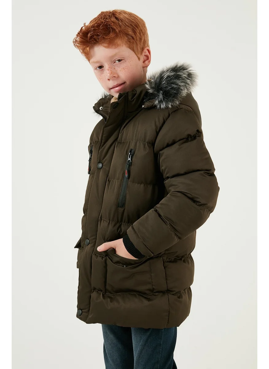 Lela Plush Lined Removable Hooded Winter Coat with Pockets Boys' Coat 5760022