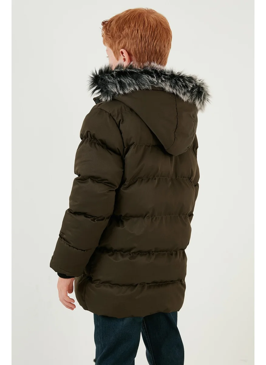 Lela Plush Lined Removable Hooded Winter Coat with Pockets Boys' Coat 5760022