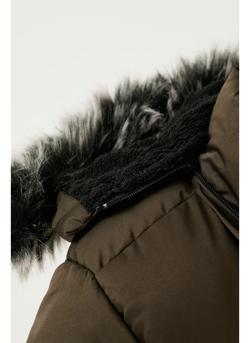 Lela Plush Lined Removable Hooded Winter Coat with Pockets Boys' Coat 5760022