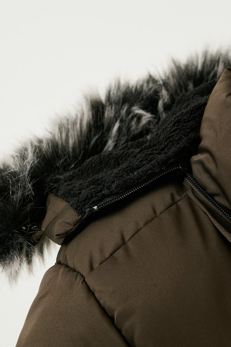 Lela Plush Lined Removable Hooded Winter Coat with Pockets Boys' Coat 5760022  - Image 5