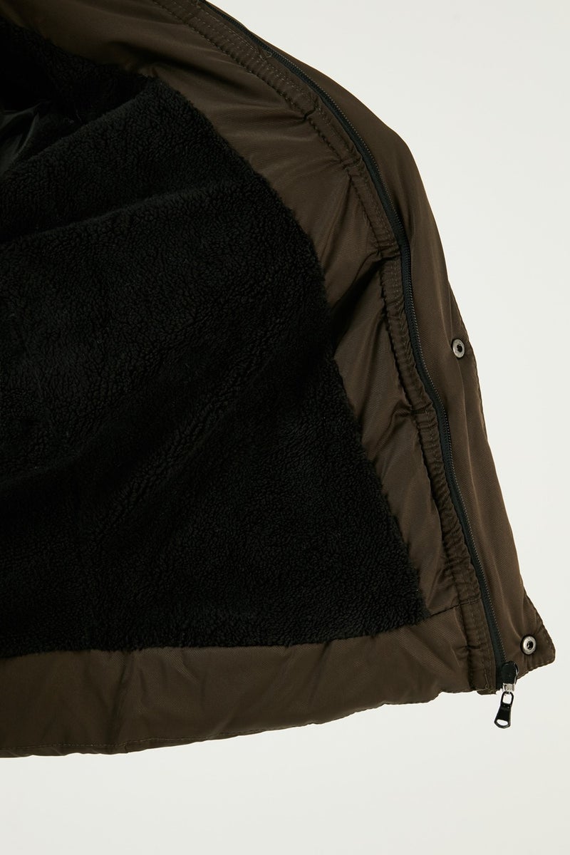 Lela Plush Lined Removable Hooded Winter Coat with Pockets Boys' Coat 5760022  - Image 4