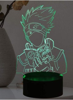Multicolor Naruto Light Hatake Kakashi Sasuke Cartoon Night Lamp 3D Optical Illusion Japanese Anime Theme 7 Color USB Change Manga LED Table Lamp Flash Bulb Mood