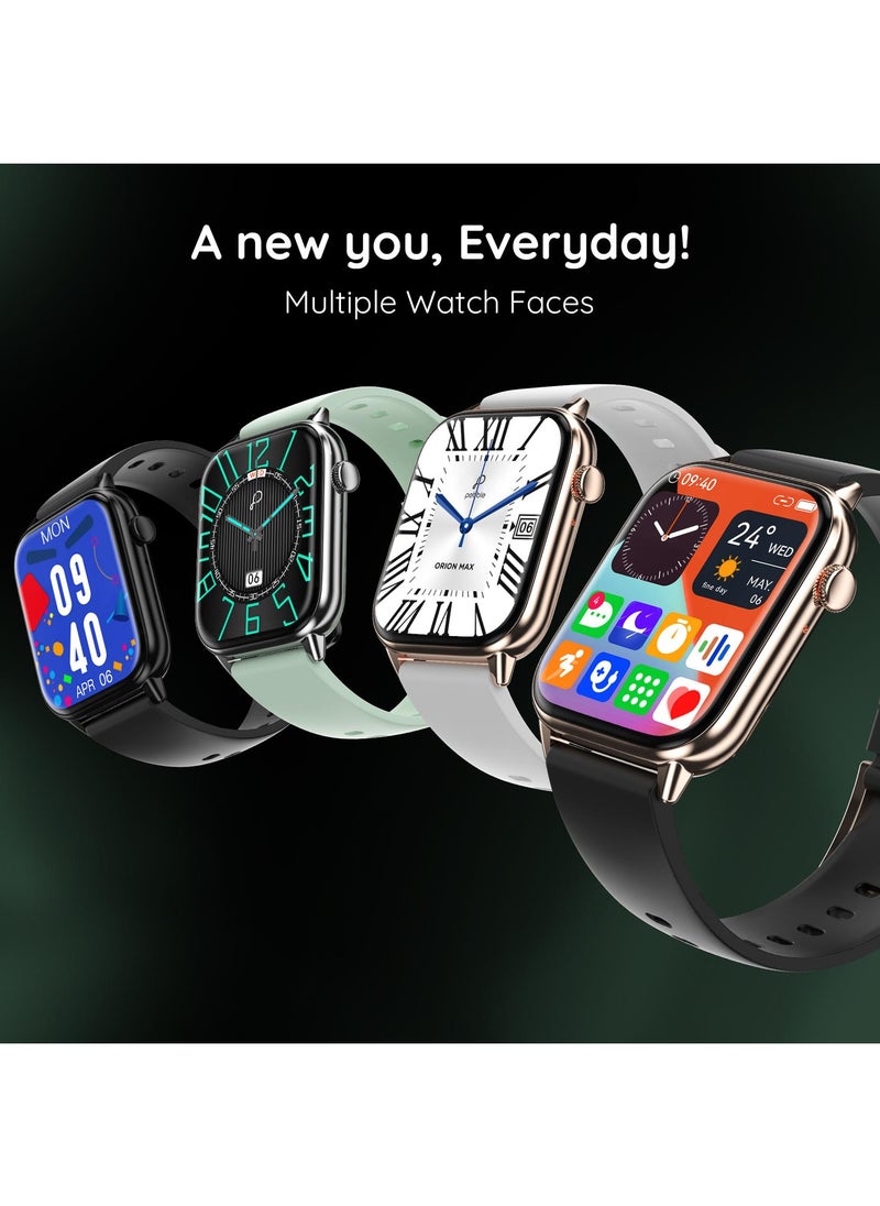 Orion Max 1.91" Smartwatch for Men and Women, High-Resolution Curved Display, Ultra-Thin Dial, Bluetooth Calling - Midnight Gold