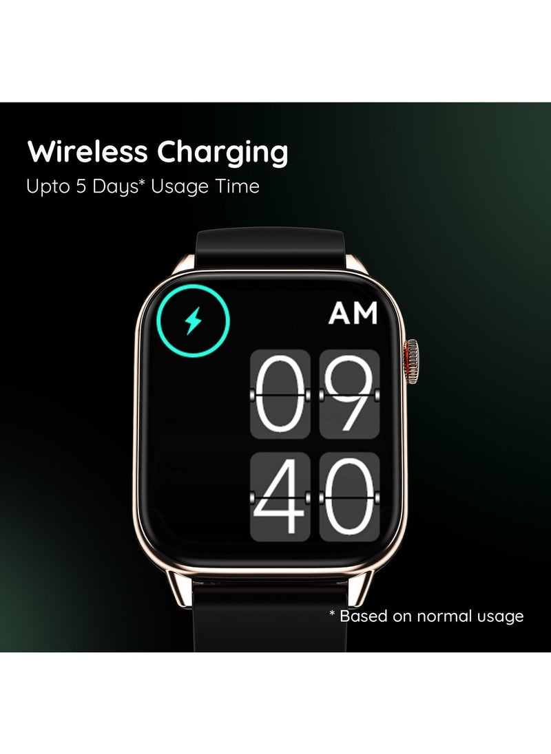 Orion Max 1.91" Smartwatch for Men and Women, High-Resolution Curved Display, Ultra-Thin Dial, Bluetooth Calling - Midnight Gold