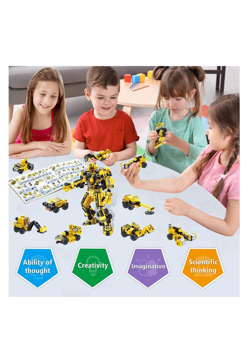 Robot Building Toys 573 PCS, 25 in 1 Construction Toy Engineering Building Bricks Construction Vehicles Kit, Engineering Robot Transforming Blocks, Best Gift for Kids Age 6 7 8 9 10 11 12 Year Old - Image 4