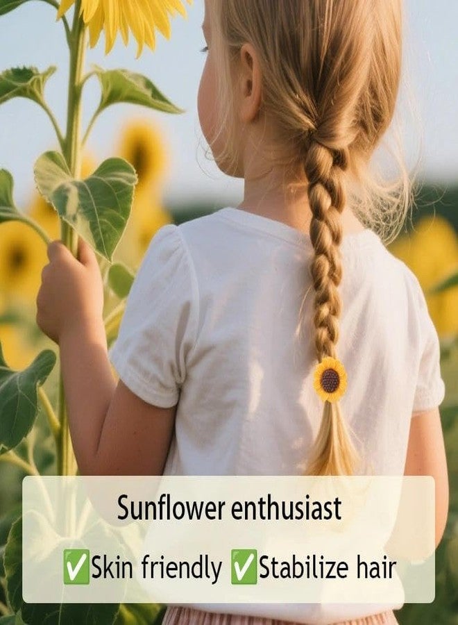 Guqqeuc 10 PCS Sunflower Hair Ties Daisy Flower Hair Ropes Elastics for Little Girls Yellow Floral Hair Ponytail Holder for Baby Toddler Kids Cute Elastic Hair Bands Summer Spring Hair Accessories - Image 5