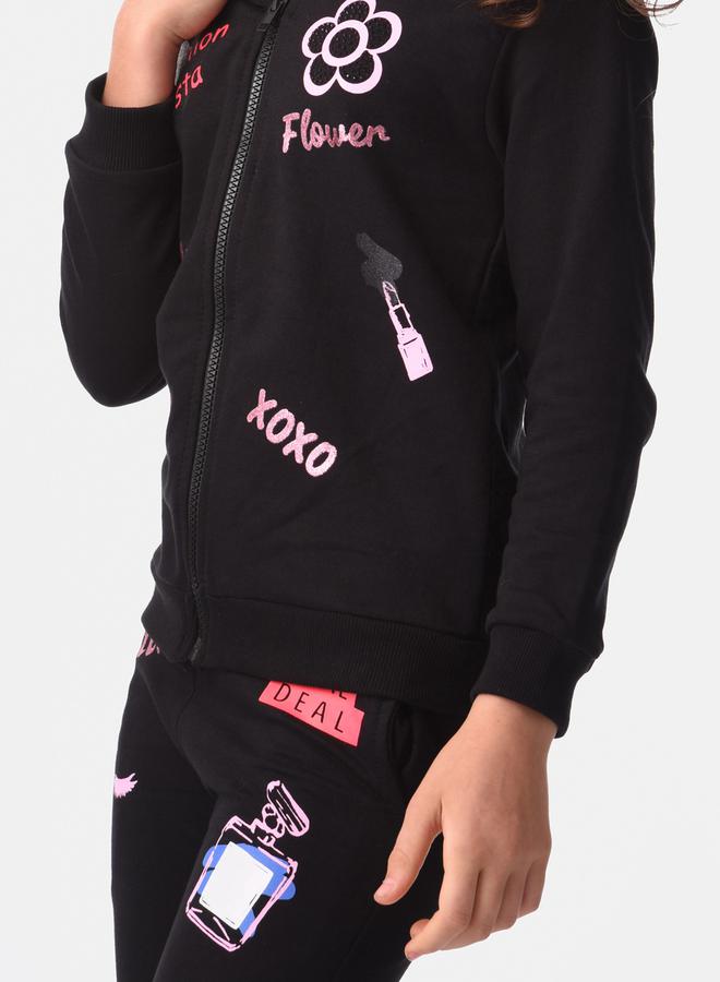 URBASY Printed Hooded Sweatshirt & Pants Set by Styli  - Image 3