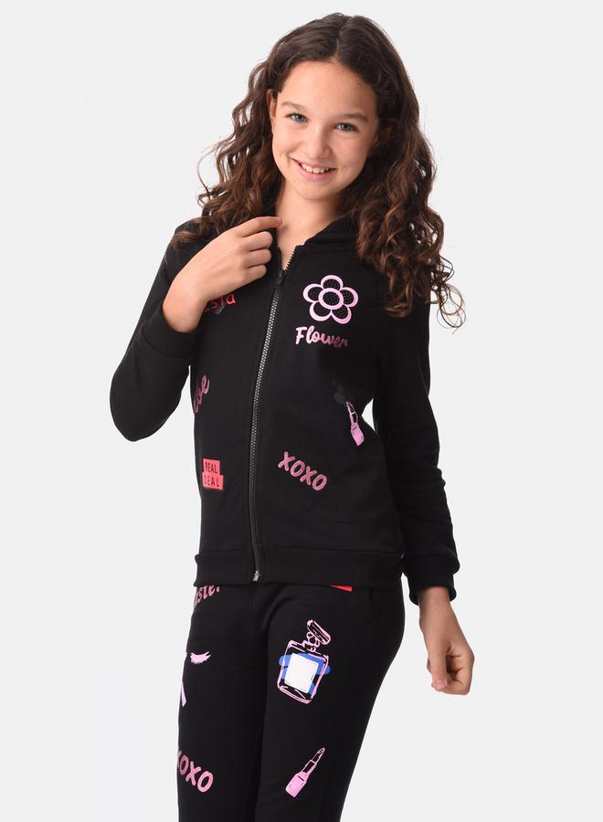 URBASY Printed Hooded Sweatshirt & Pants Set by Styli  - Image 2